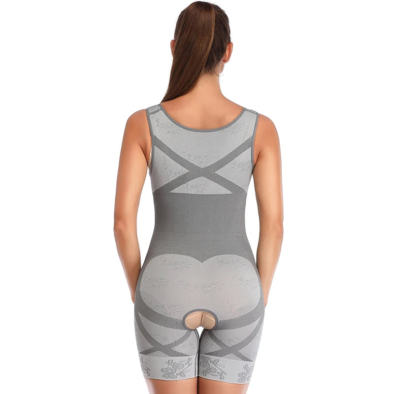 Shapewear Women Full Body Shaper Slimming Bodysuit Open Crotch Corset Waist Trainer Shaping Underwear Postpartum Recovery Sheath