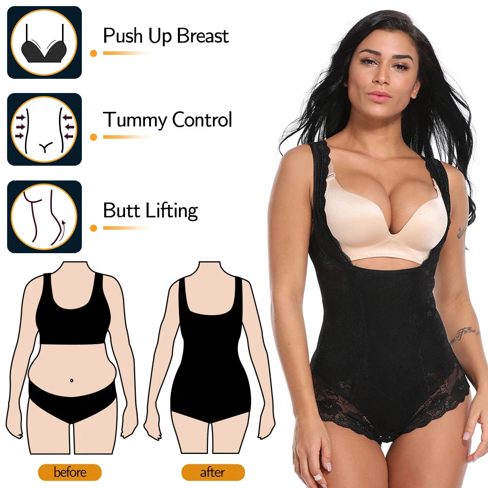 Women's Shapewear Waist Trainer Bodysuits Slimming Underwear Seamless Full Body Shaper Firm Control Bodybriefer Postpartum Fajas