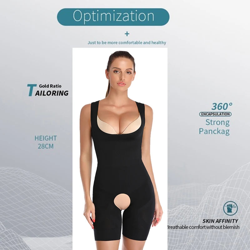 Shapewear Women Full Body Shaper Slimming Bodysuit Open Crotch Corset Waist Trainer Shaping Underwear Postpartum Recovery Sheath
