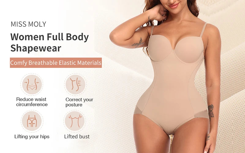 Shapewear Bodysuit for Women Tummy Control Butt Lifter Panties Waist Trainer Stomach Body Shaper Slimming Underwear Girdles