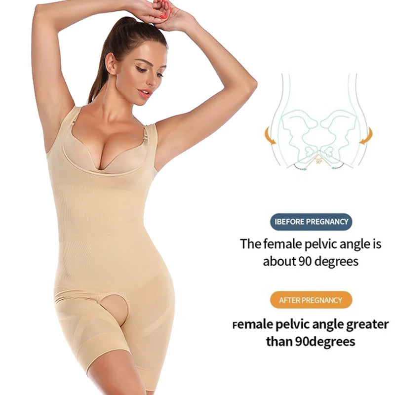 Shapewear Women Full Body Shaper Slimming Bodysuit Open Crotch Corset Waist Trainer Shaping Underwear Postpartum Recovery Sheath