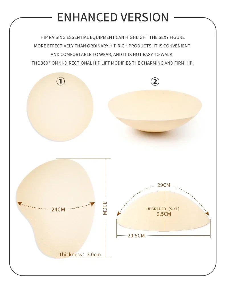 Shapewear Women Control Panties Hip&butt Pad 4 Pads Lifting Up Body Shaper Panty Enhancer Sponge Padded Buttocks Bigger