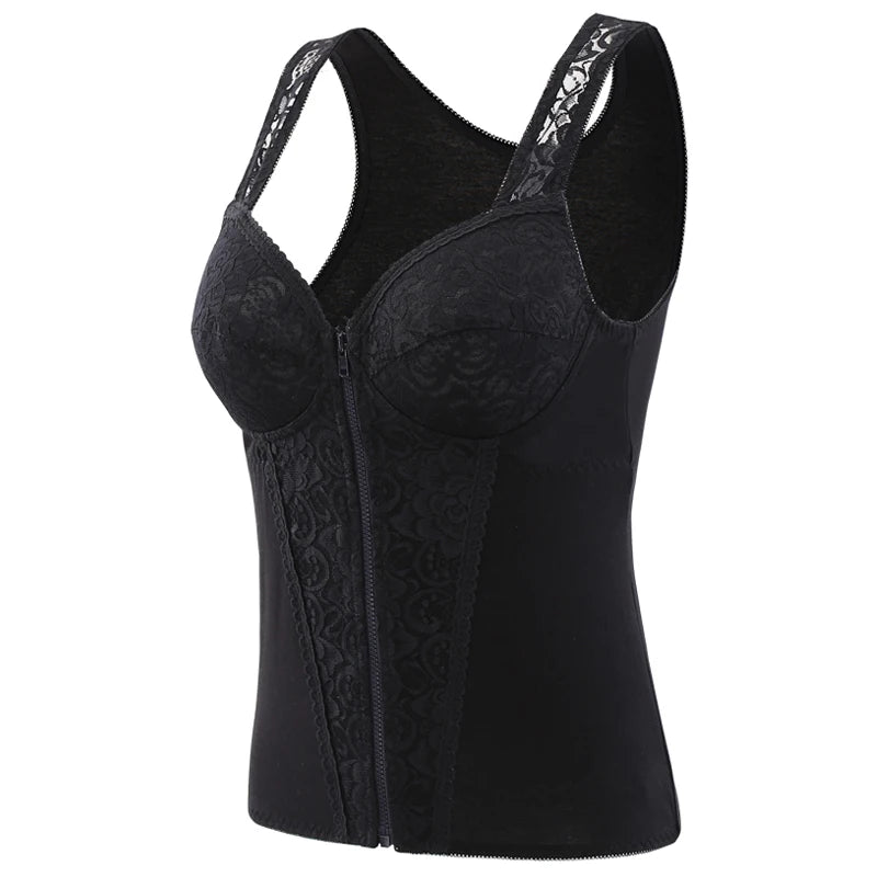 Women's Shapewear With Bra There Are Underwired free Body Shaper Slimming Clothes Front zipper top ﻿