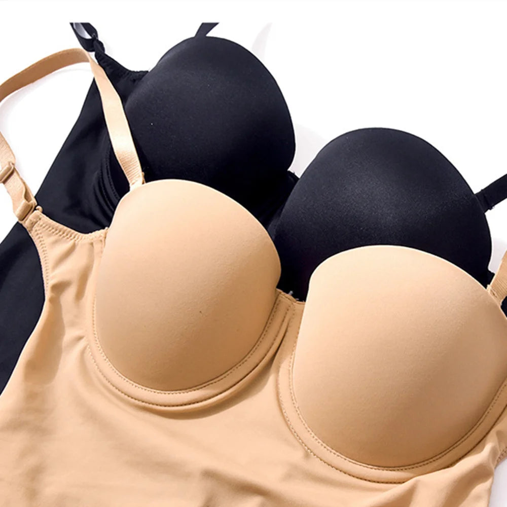 Women's Full Body Shaper Corset Sexy Seamless Backless Bra Wedding Bridal Dress Thong Slimming Bodysuit Invisible Bra Underwear