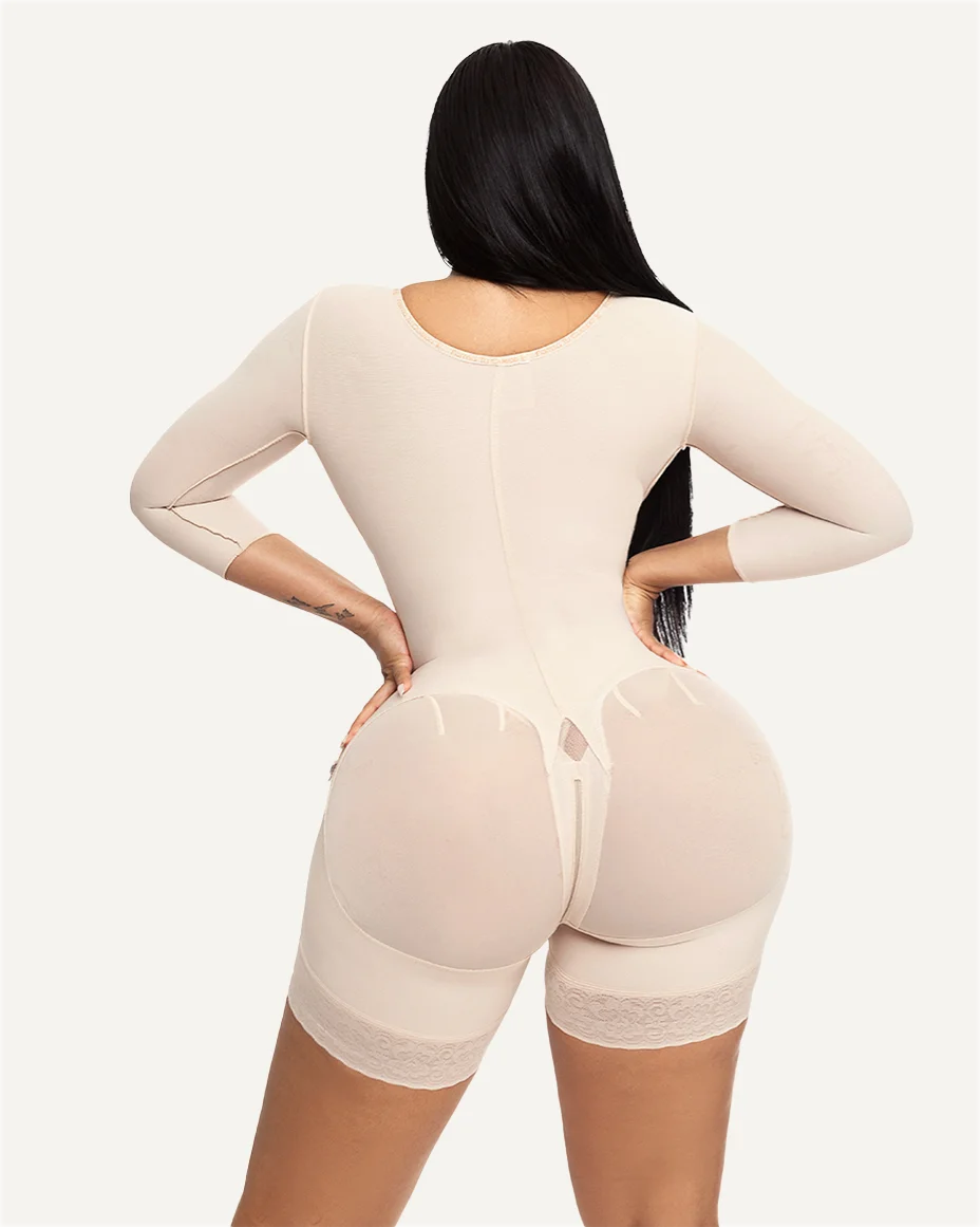 Women Faja Colombiana Postquirúrgica Shapewear Belts For Women Remove The Belly Breasted With Sleeved Bodysuit