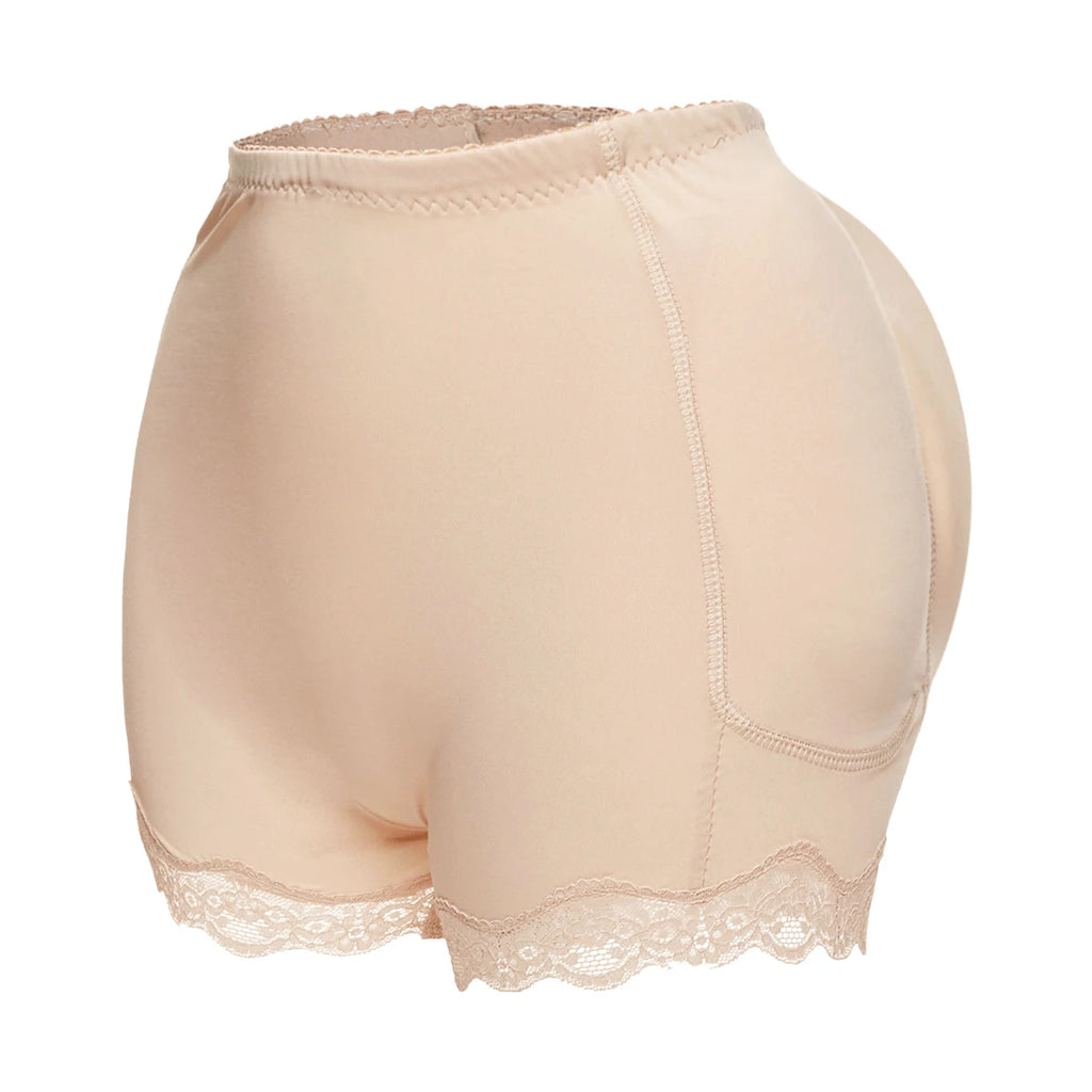 Women Padded Butt and Hip Shapewear Fake Ass Butt Pads Buttocks Panties with Lace Sexy Butt Push Up Panty Body Shaper Shorts