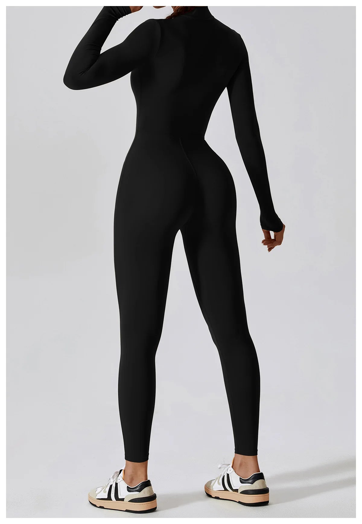 Women's Jumpsuits One-Piece Suit Zipper Long Sleeved Yoga Set Gym Push Up Workout Clothes Fitness Bodysuit Sportswear Tracksuit