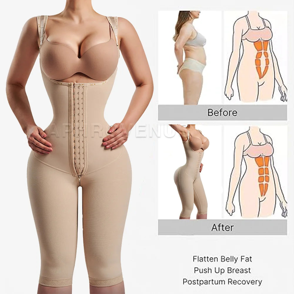 Fajas Colombianas Women Long-pants Full Body Shapewear Postpartum Waist Trainer Shaper Post Liposuction Tummy Control Bodysuit