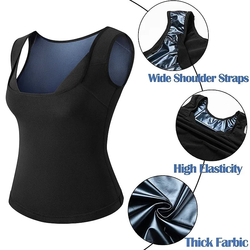 Sauna Suit for Women Body Shaper Heat Trapping Vest  Weight Loss Workout Shirt Tank Top Slimming Women Shapwear Training