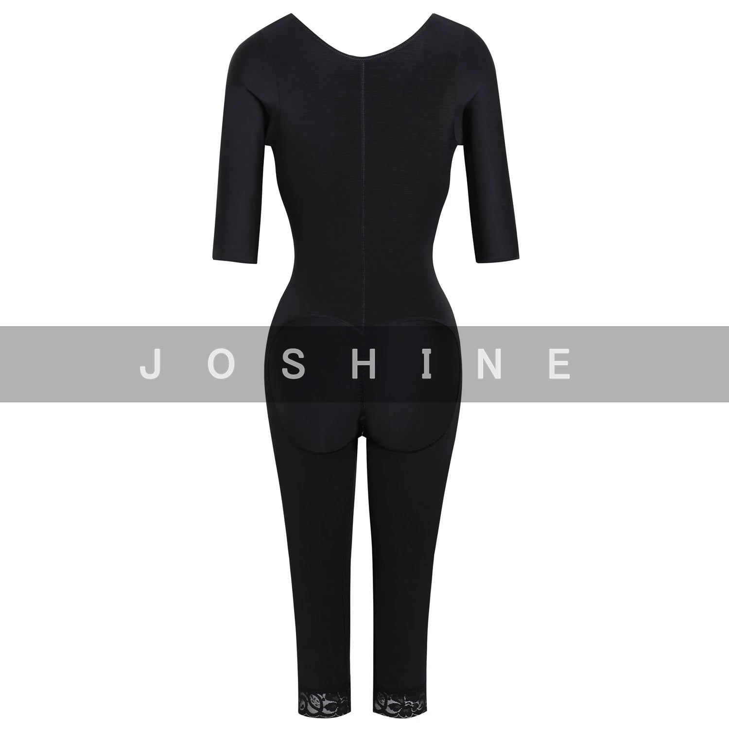 Full Body Shapewear With Sleeves Knee Length Shorts Butt Lift Up Tigh Slimming Front Hooks Waist Trainer Shapewear for Women