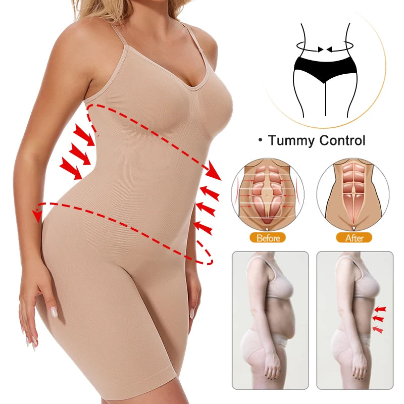 Shapewear Bodysuits for Women Tummy Control Full Body Shaper Thigh Slimmer Shorts Waist Trainer Slimming Underwear Belly Fajas