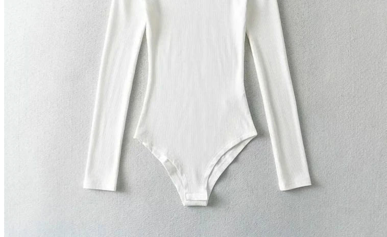 Women's Round Collar Elastic Bodysuit Long Sleeve Jumpsuit Shapewear Shaper Lady Sexy Seamless Female  Clothes Autumn Winter