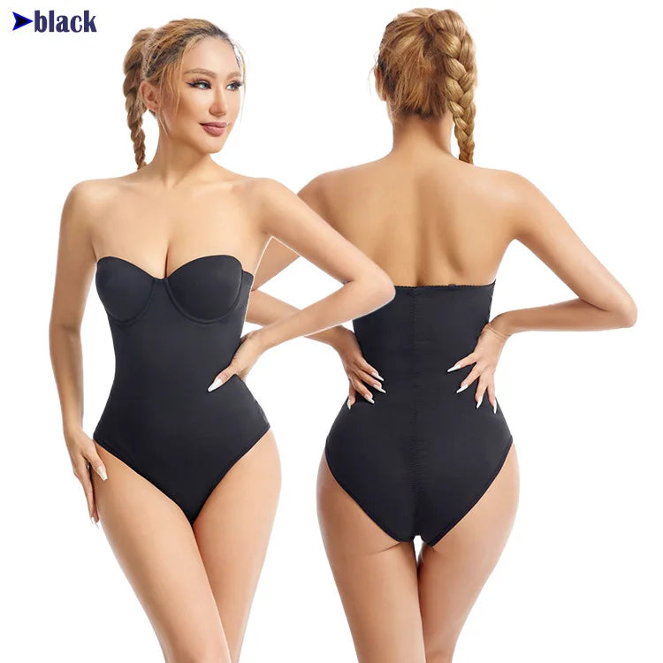 Women Summer New Plus Size Body Shaper Ladies With Steel Rims Bras Jumpsuit Dress Specific Strapless Seamless Shapewear