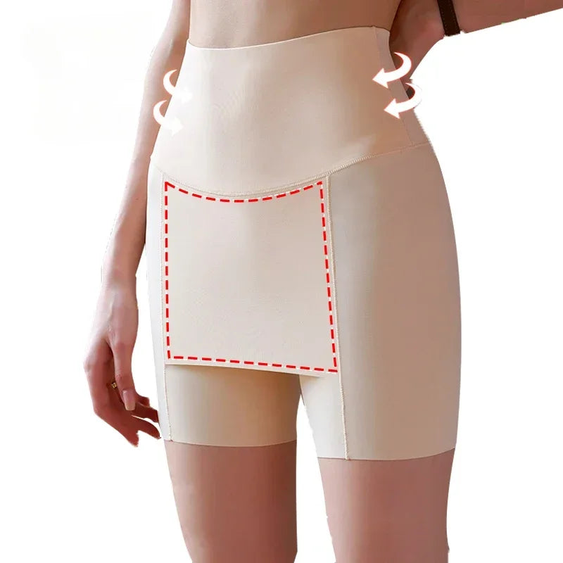 Women's High Waist Shorts | Ice Silk Seamless Underwear | Tummy Control Shapewear | Double Layer Safety Pants | Breathable Fabri