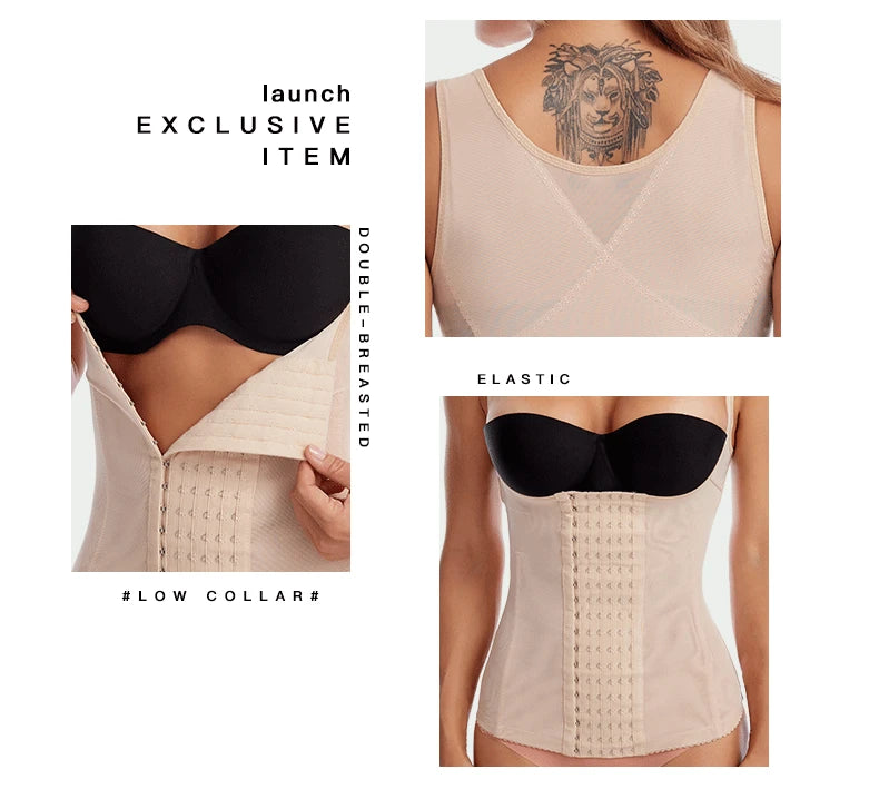 Women Sexy Body Shaper Waist Corset Upper Support Gather Vest-style Body Shaper Postpartum Abdomen Corset Fajas Colombianas