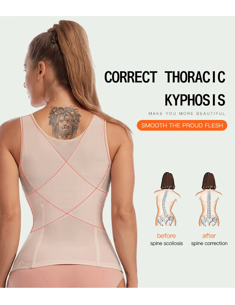 Women Sexy Body Shaper Waist Corset Upper Support Gather Vest-style Body Shaper Postpartum Abdomen Corset Fajas Colombianas
