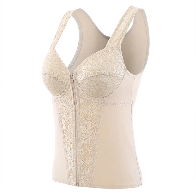 Women's Shapewear With Bra There Are Underwired free Body Shaper Slimming Clothes Front zipper top ﻿