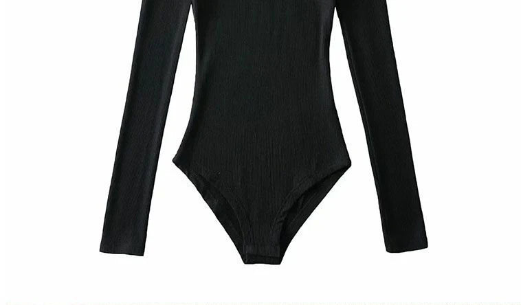 Women's Round Collar Elastic Bodysuit Long Sleeve Jumpsuit Shapewear Shaper Lady Sexy Seamless Female  Clothes Autumn Winter