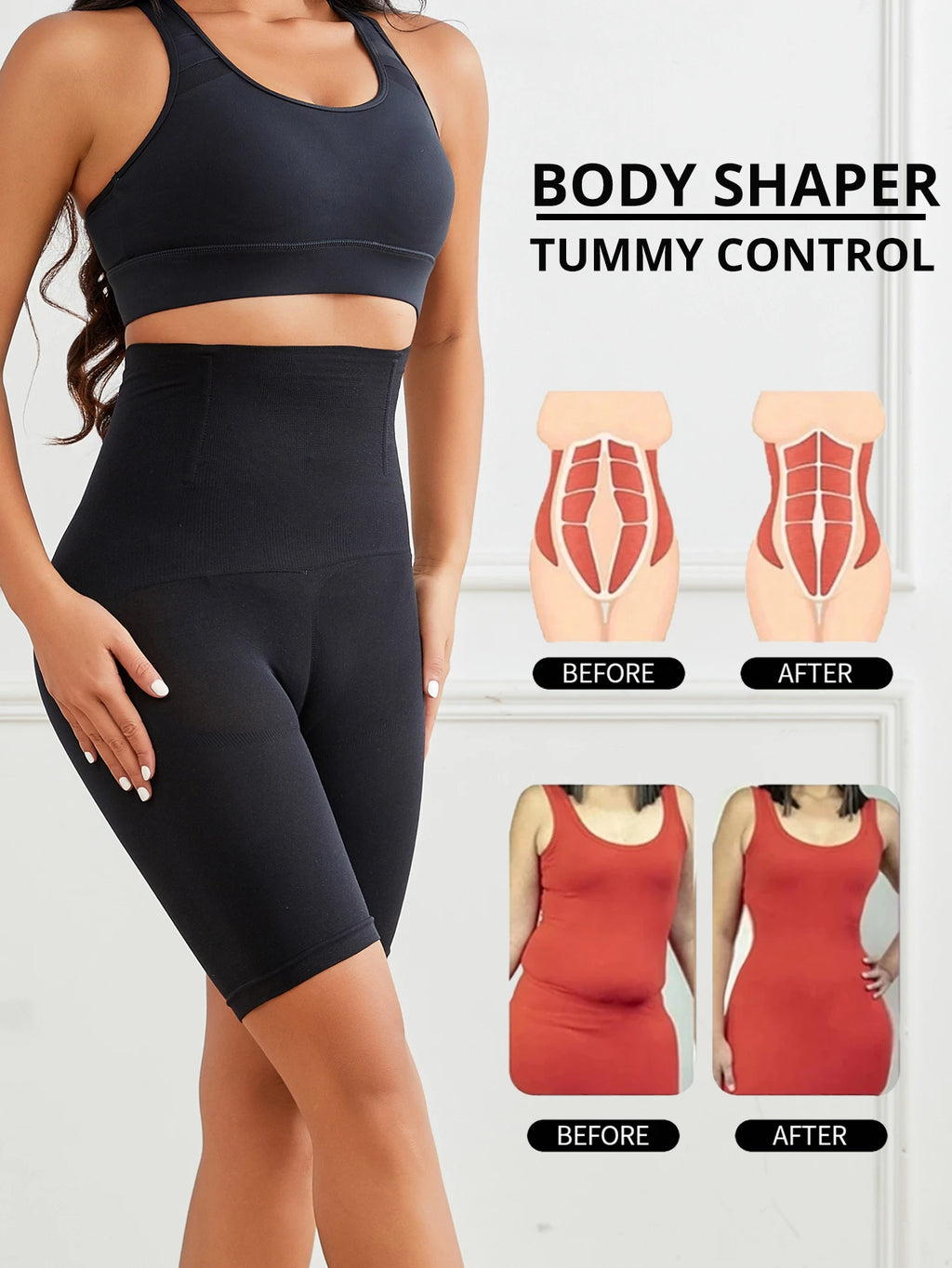 Shapewear for Women High Waist Trainer Panties Tummy Control Hip Butt Lifter Shorts Slimming Sheath Ladies Mid Thigh Body Shaper
