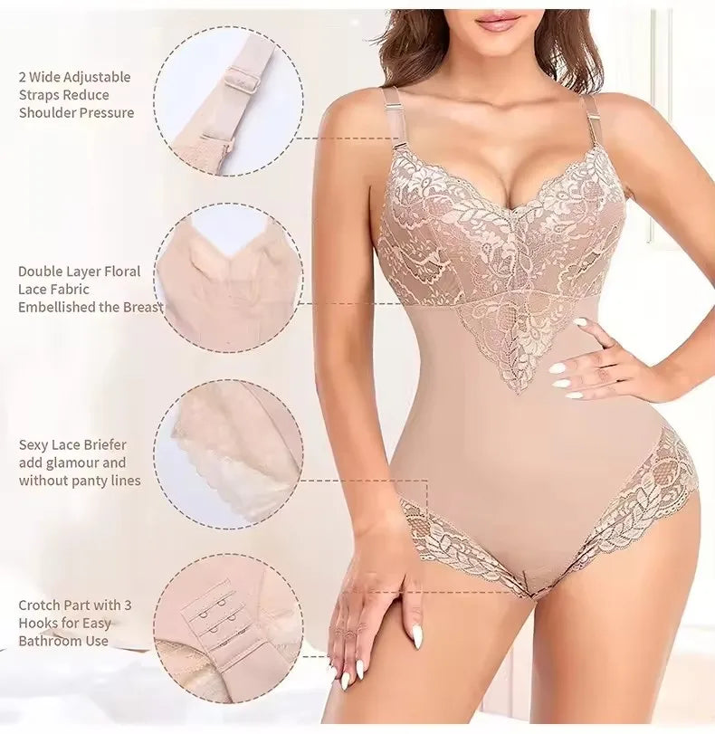 Women Bodysuit Shapewear Full Body Shaper Tummy Control Hip Butt Lifter Corset Thigh Reductive Slimming Waist Trainer Underwear
