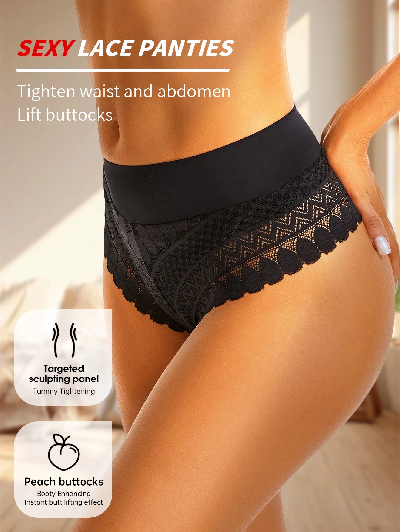 Lace G String Panties  Mid Rise Breathable