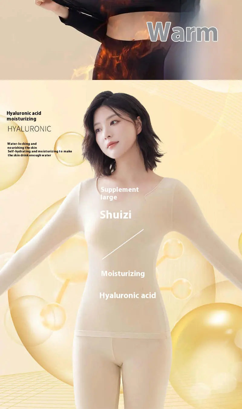 Women's Thermal Underwear Winter Clothes Seamless Thick Double Layer Warm Lingerie Women Thermal Clothing Set Woman 2 Pieces