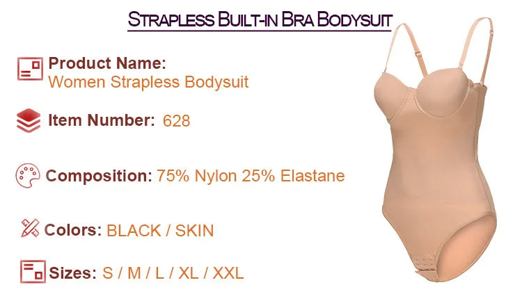 Women Summer New Plus Size Body Shaper Ladies With Steel Rims Bras Jumpsuit Dress Specific Strapless Seamless Shapewear