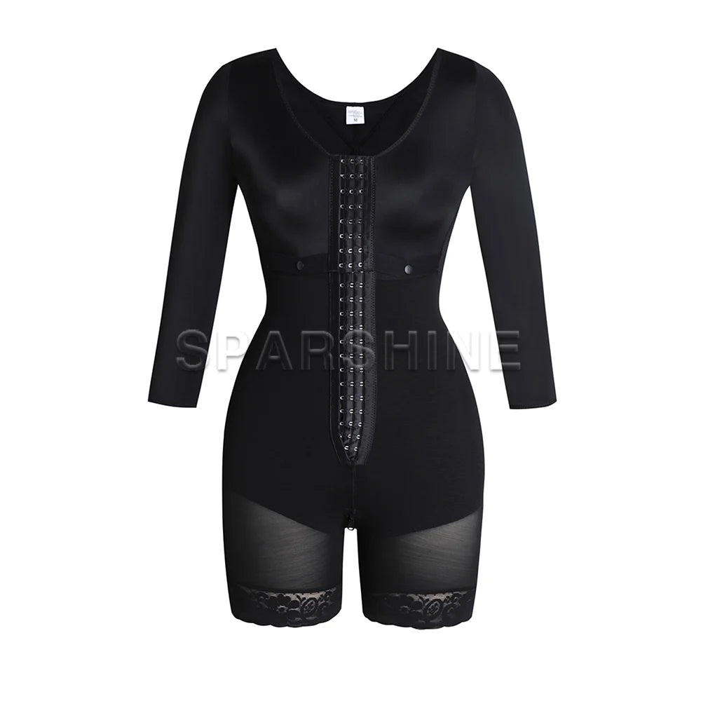 Women Faja Colombiana Postquirúrgica Shapewear Belts For Women Remove The Belly Breasted With Sleeved Bodysuit