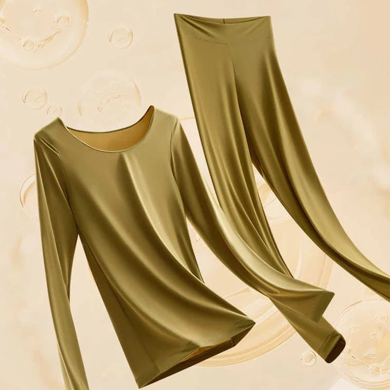 Women's Thermal Underwear Winter Clothes Seamless Thick Double Layer Warm Lingerie Women Thermal Clothing Set Woman 2 Pieces