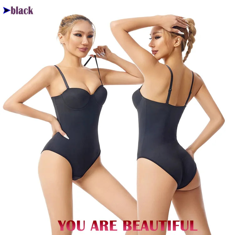 Women Summer New Plus Size Body Shaper Ladies With Steel Rims Bras Jumpsuit Dress Specific Strapless Seamless Shapewear
