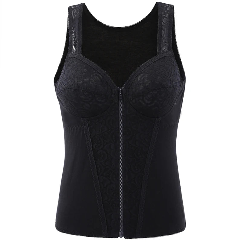 Women's Shapewear With Bra There Are Underwired free Body Shaper Slimming Clothes Front zipper top ﻿