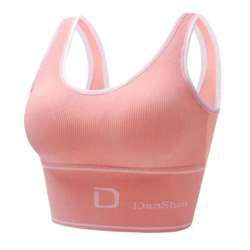 Women's Sexy Underwear Seamless Sports Bra high elasticity Deep U-Shaped Without Steel Ring Yoga Bra Top