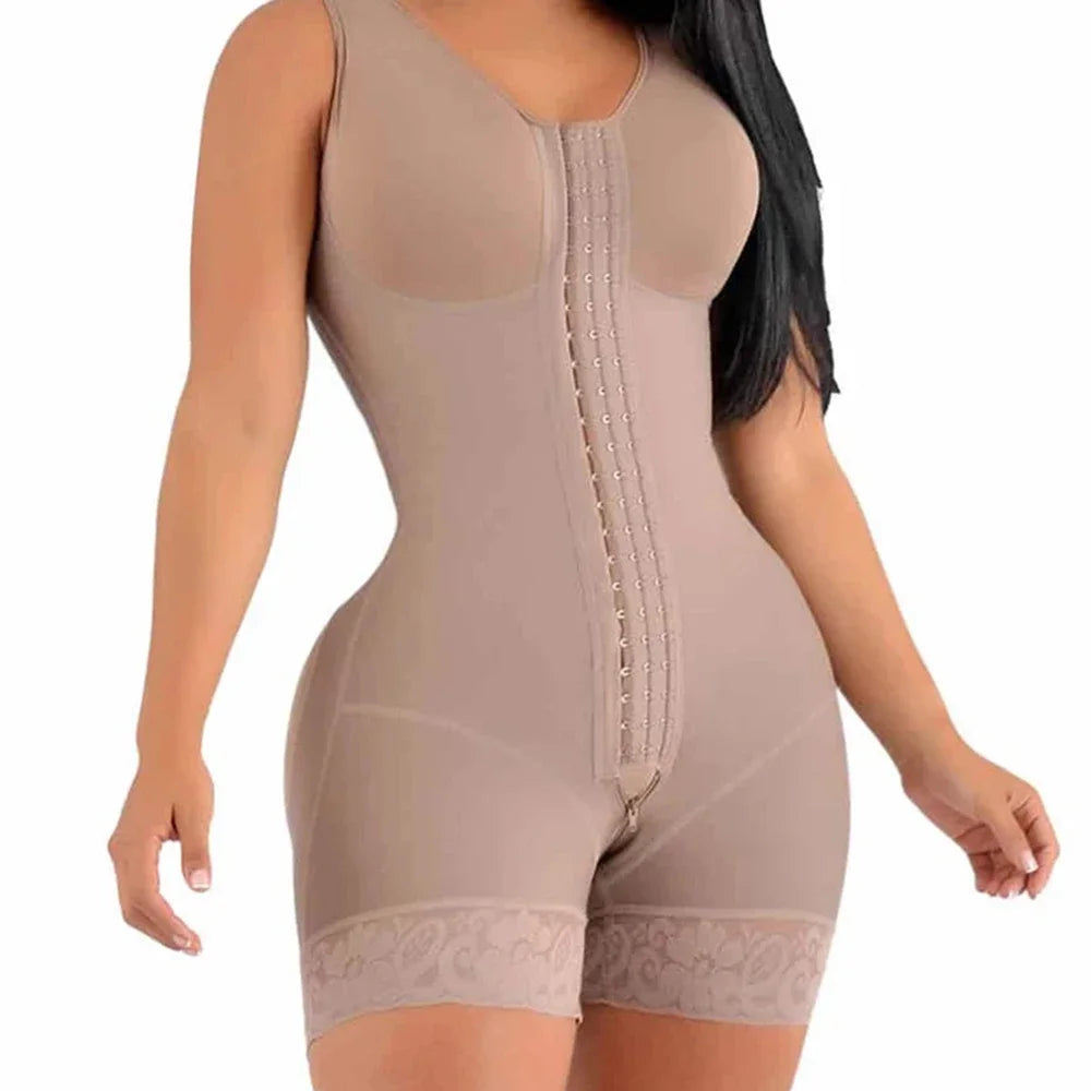 Full Body Shaper High Compression Shapewear Girdle With Brooches Bust For Postpartum Slimming Sheath Belly Fajas Colombianas