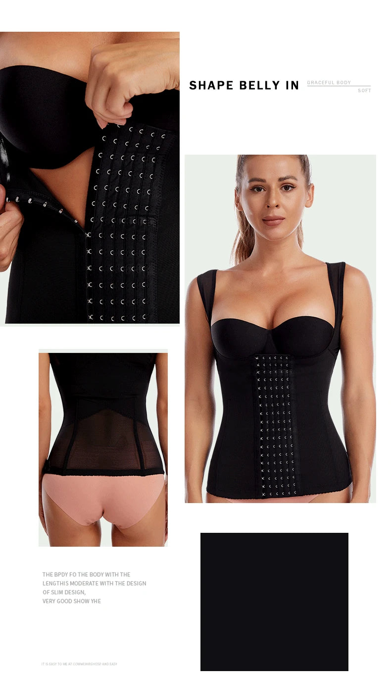 Women Sexy Body Shaper Waist Corset Upper Support Gather Vest-style Body Shaper Postpartum Abdomen Corset Fajas Colombianas