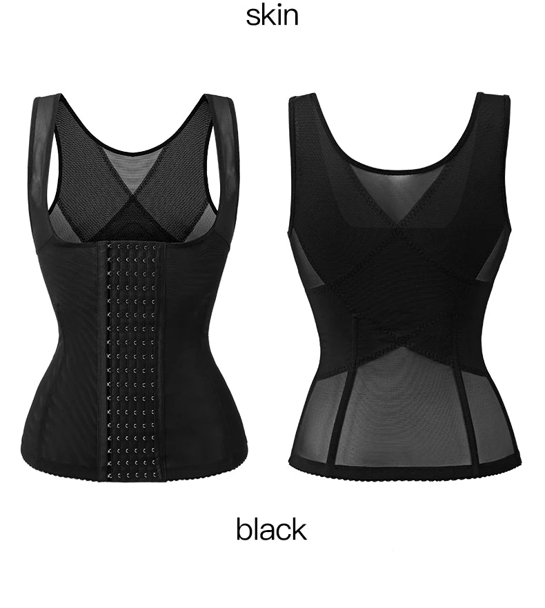 Women Sexy Body Shaper Waist Corset Upper Support Gather Vest-style Body Shaper Postpartum Abdomen Corset Fajas Colombianas