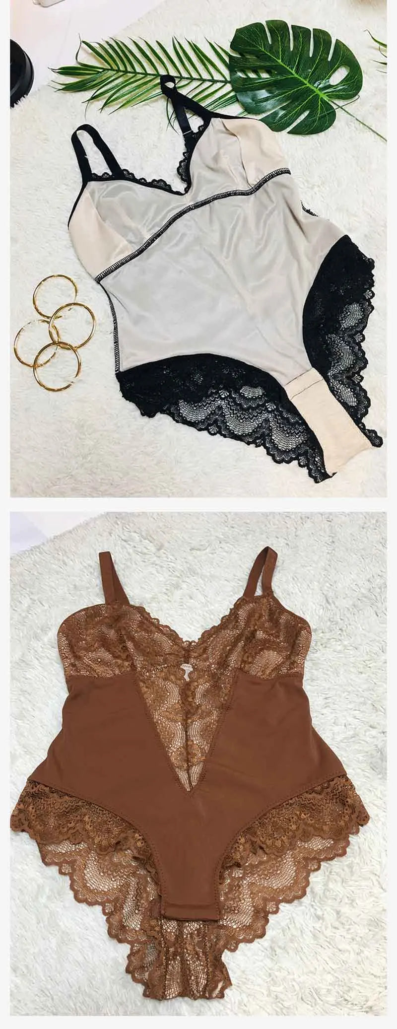 Women's Shapewear Body Shaper Sexy Lace V Neck Bodysuits OpenBody Suit Sexy Jumpsuit Underwear Lingerie