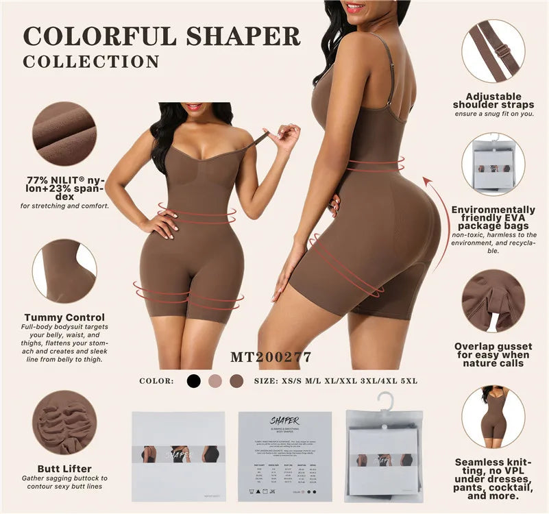 Shapewear Bodysuit For Women Fajas Seamless Full Body Shaper Waist Trainer Push Up Corset Tummy Control Butt Lifter Slimming
