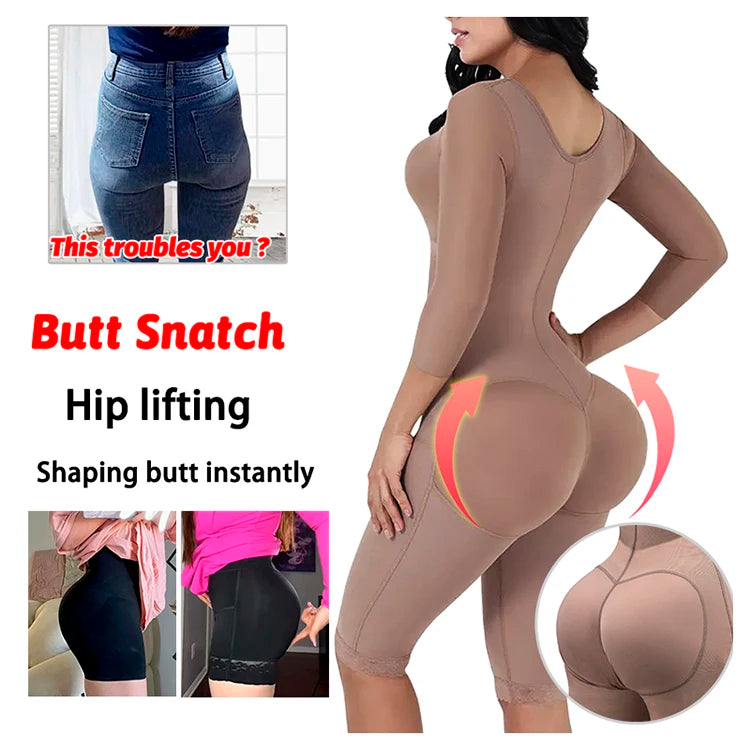 Full Body Colombian Girdles Shaper High Compression Bodysuits Postoperative Postpartum Lipo Arm Slimmer Waist Reducing Shapewear