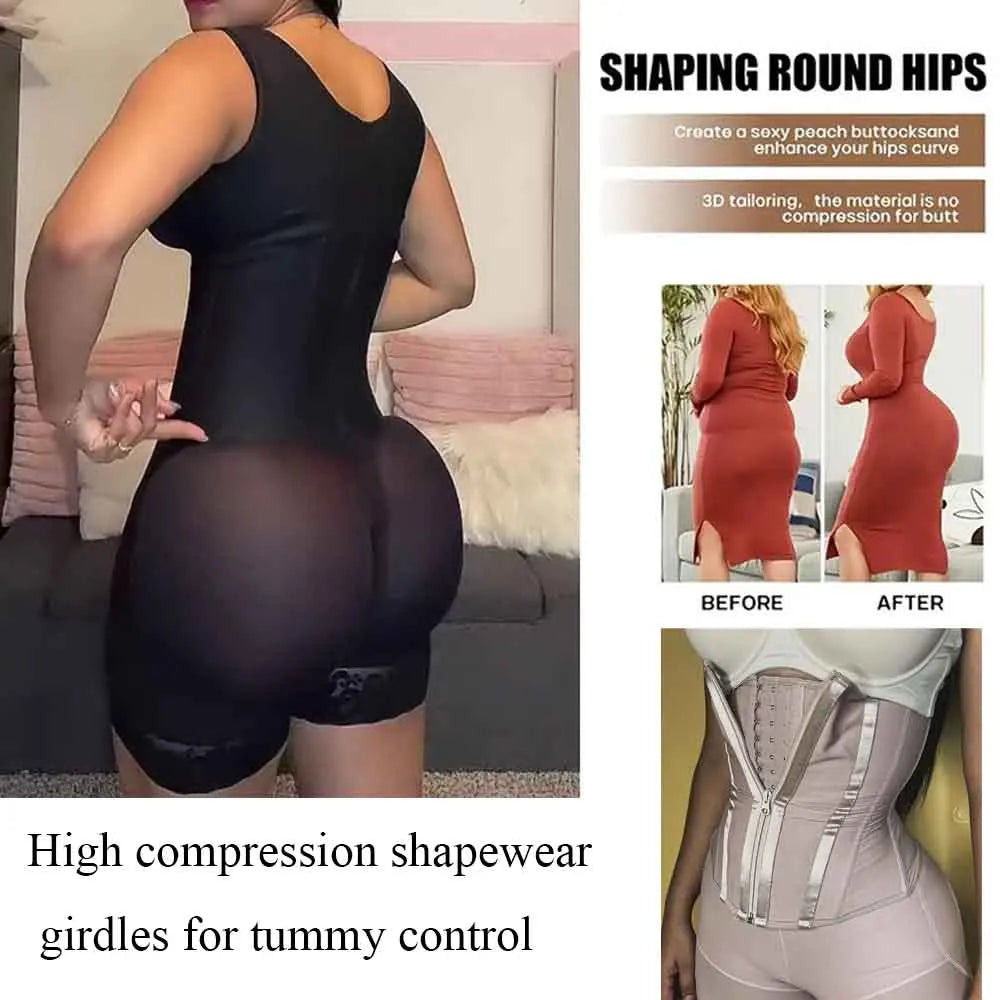 Fajas Colombianas Post Tummy Shapers Women Fully Body Shaper Waist Trainer Firm High Compression Shapewear Reducing and Shaping