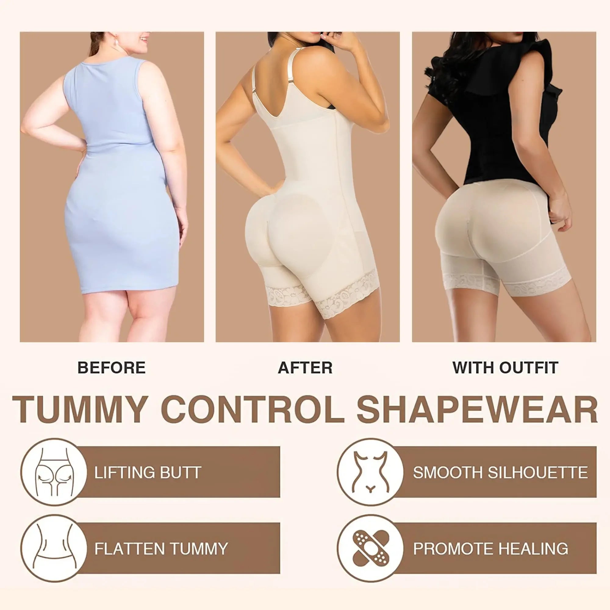 Fajas Colombianas Full Body Shapewear Compression Hourglass Girdle Postpartum Slimming Sheath Corset Women Butt Lifter