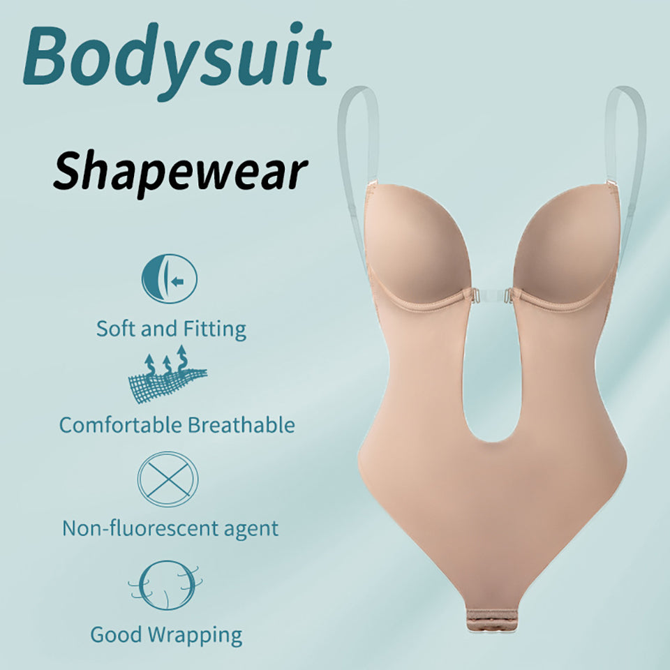 Women Full Body Shaper Bra Backless Bodysuit Thong Invisible Shapers Tummy Control Shapewear Girdles Sheath Slimming Underwear