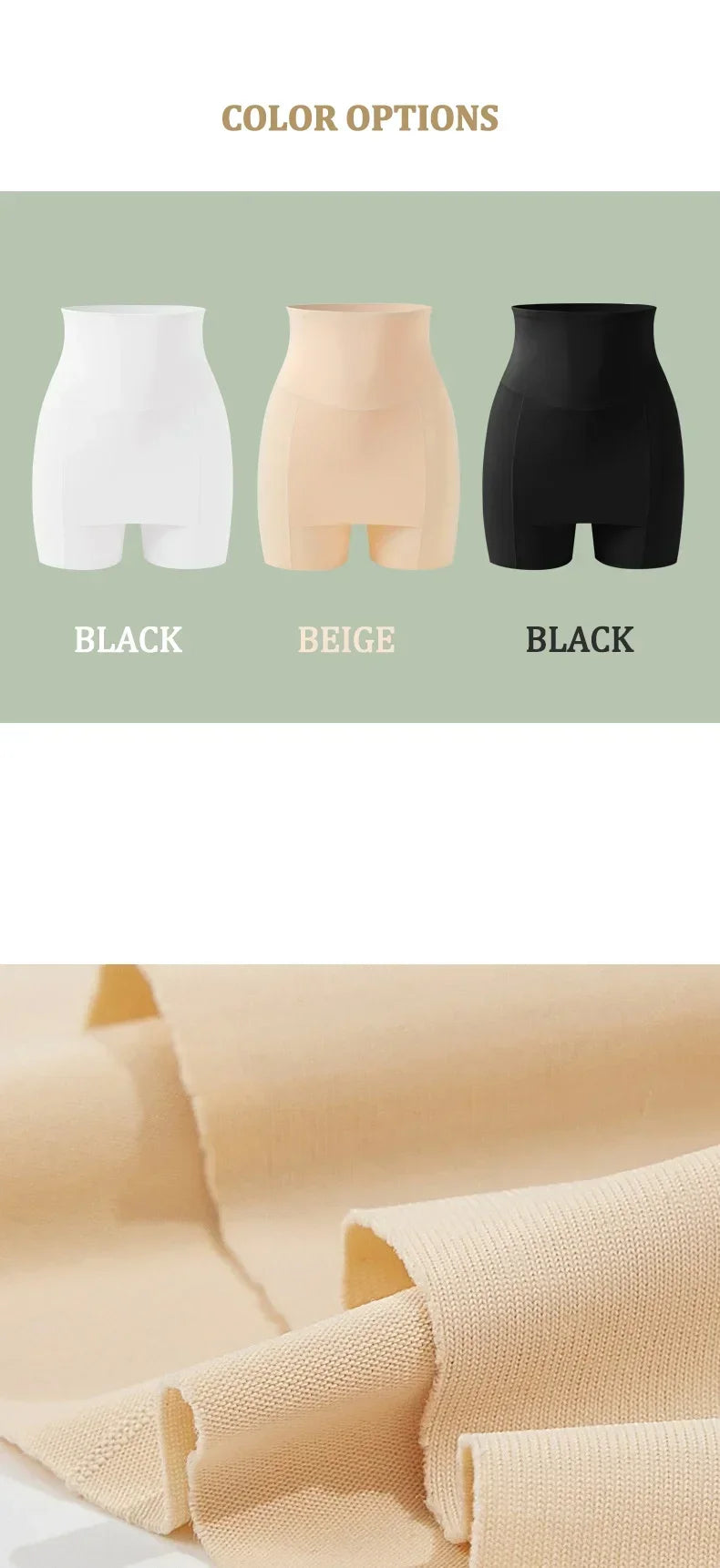 Women's High Waist Shorts | Ice Silk Seamless Underwear | Tummy Control Shapewear | Double Layer Safety Pants | Breathable Fabri