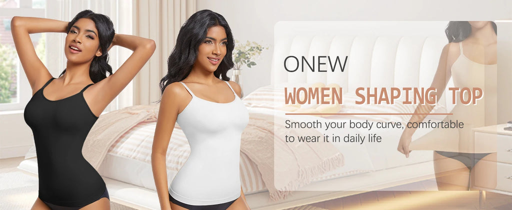 Women Shapewear Top Tummy Control Body Shaper Scoop Neck Compressions Cami Vest mit  Straps Shaping Camisole Shirt Slim Vest