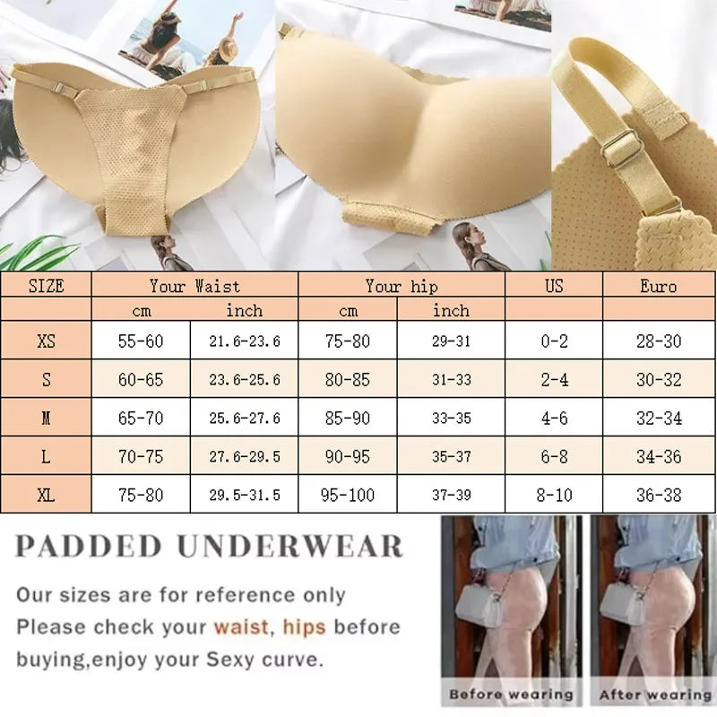 Sexy Fake Ass Body Shapers Women Underwear Butt Lifte Plus Size Padded Panties Buttocks Enhancer Hip Pads Shapewear Winter Faja