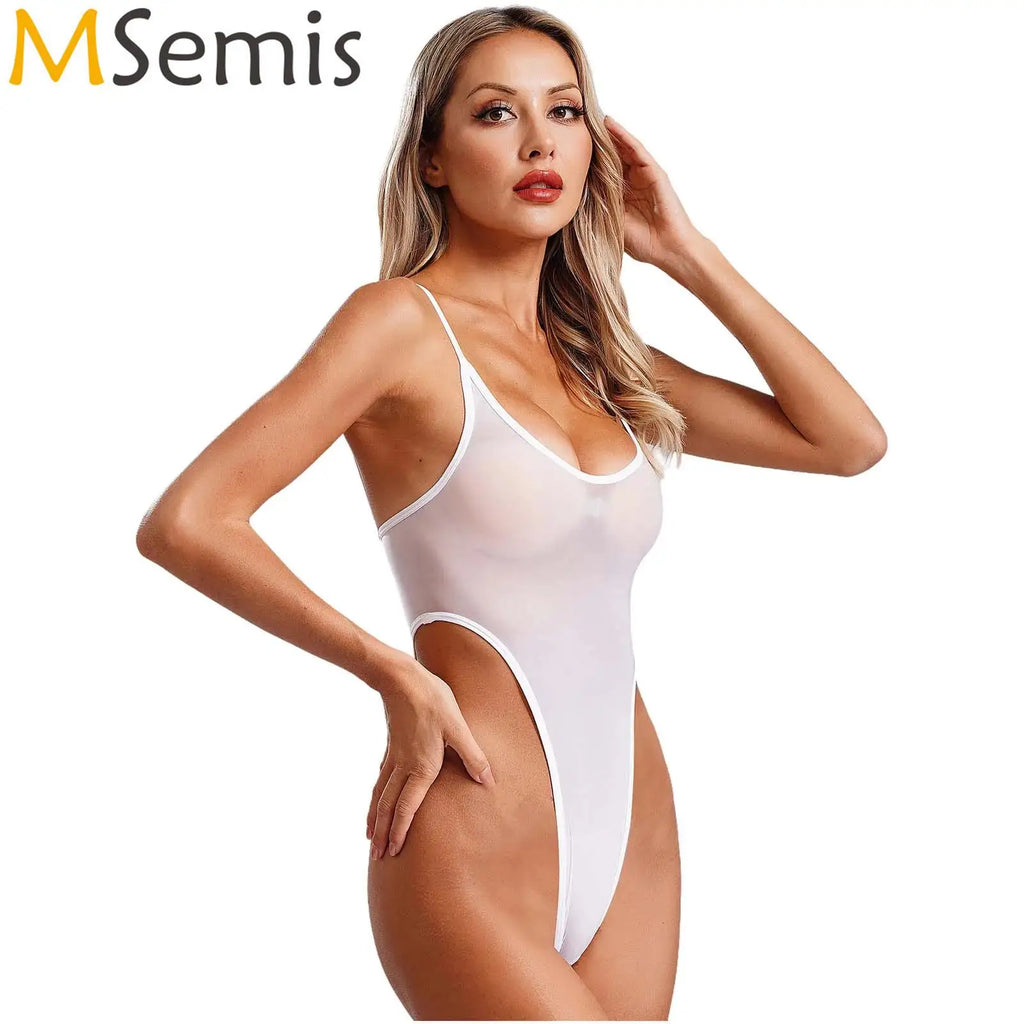 Womens Lingerie See Through Bodysuit High Cut Cami Jumpsuit Erotic Bodysuit Fun Underwear Club Wear Sexy Role Play Clothings