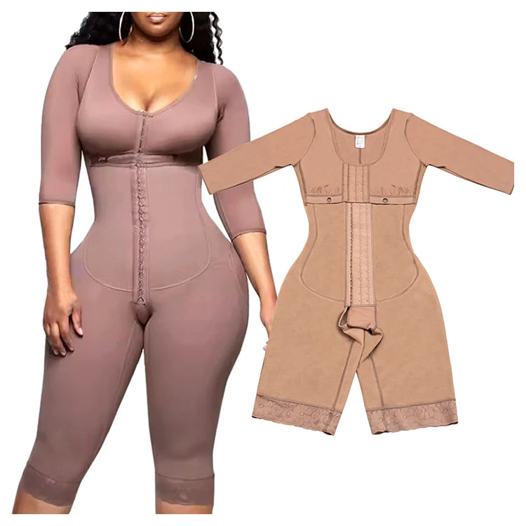 Full Body Colombian Girdles Shaper High Compression Bodysuits Postoperative Postpartum Lipo Arm Slimmer Waist Reducing Shapewear