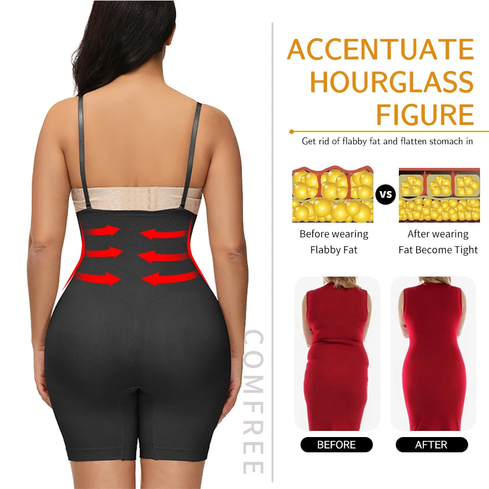 Shapewear Bodysuit for Women Tummy Control Full Body Shaper Thigh Slimmer Shorts Waist Trainer Slimming Underwear Belly Fajas