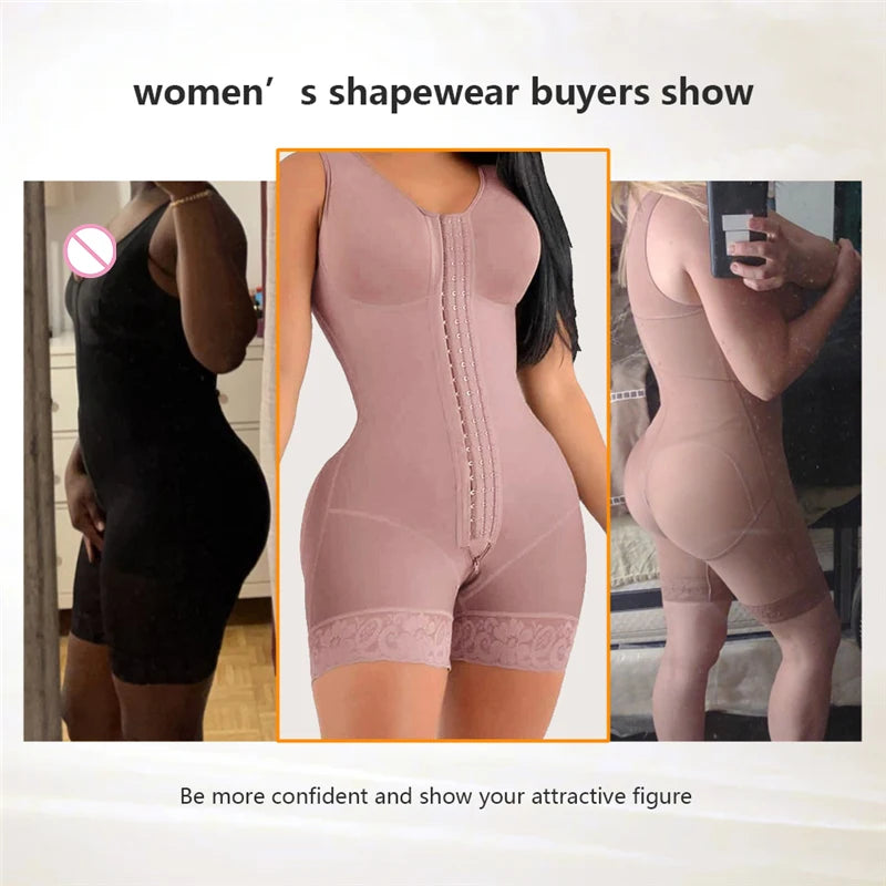 High Compression Fajas Colombiana Short Girdles With Brooches Bust For Daily And Post-Surgical Use Slimming Sheath Belly Women