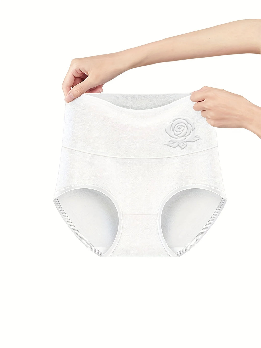 Women's Underpants High Waist Tummy Control Comfortable Fit Triangle Underpants Solid Color Underpants Breathable