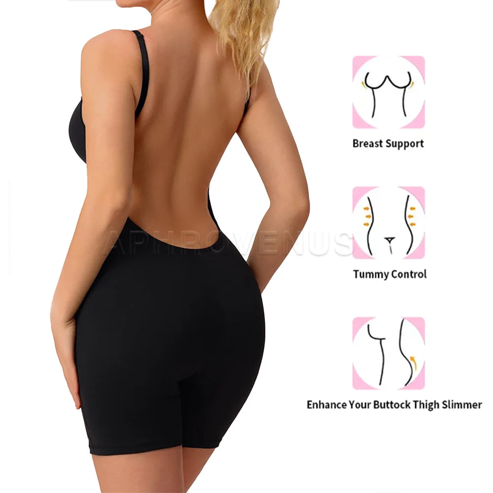 Women Sexy Underwire Rompers Low-Back Shapewear Casual Body Shapers Stretch Bodys Jumpsuit with Everyday & Party Use